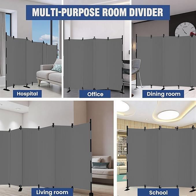 Room Divider, 6 Panel Upgraded Folding Privacy Screen, 132” Highly Secretive - Image 7