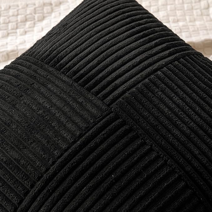 MIULEE Black Decorative Lumbar Throw Pillow Covers 12x20 Inch - Image 2