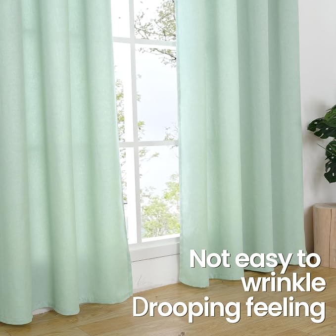 BGment Light Green Linen Curtains 84 Inches Long - Image 8