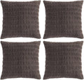 Fancy Homi 4 Packs Boho Dark Brown Decorative Throw Pillow Covers 16x16 Inch by Fancy+Homi