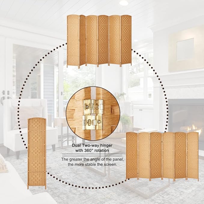 Rose Home Fashion Room Divider, 6 ft Tall Room Dividers and Folding Privacy - Image 4