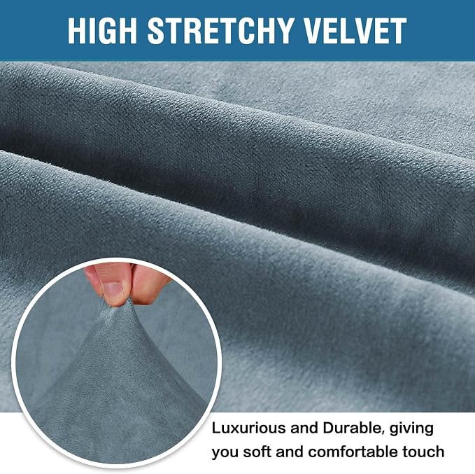 H.VERSAILTEX Stretch Velvet Armchair Cover Couch Covers 1 Cushion Chair - Image 3