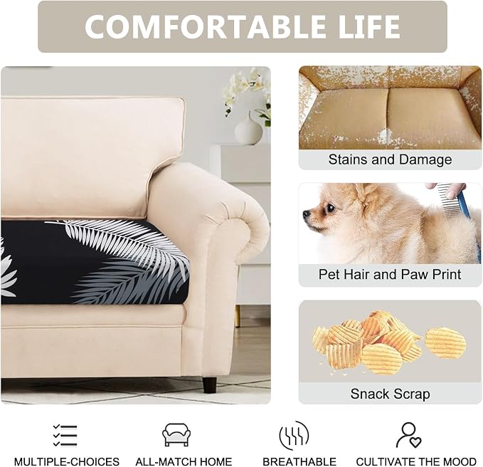 SearchI 3PC Printed Sofa Couch Cushion Covers Replacement Chair Cushion - Image 4