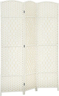 HOMCOM Room Divider, 6 Ft 3 Panel Folding Privacy Screen, Hand-Woven PP Wall by HOMCOM