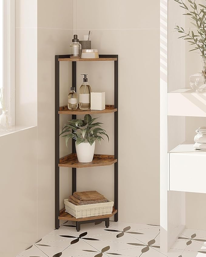 Hzuaneri Corner Shelf Stand, Corner Bookshelf, Storage Standing Shelf Unit - Image 8