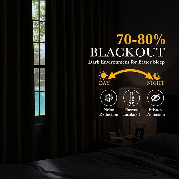 PONY DANCE Thermal Insulated Small Window Curtains Short Drapes - Image 3