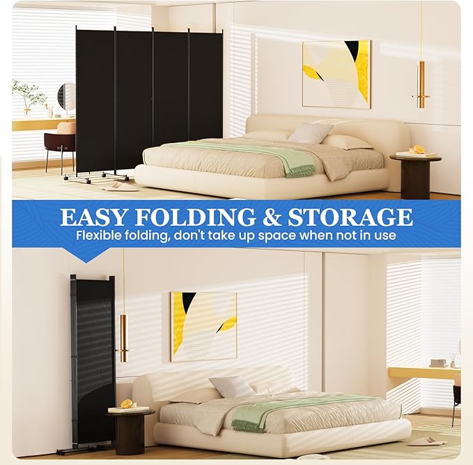 SUNALLY Room Divider 6FT Folding Privacy Screens - Image 5