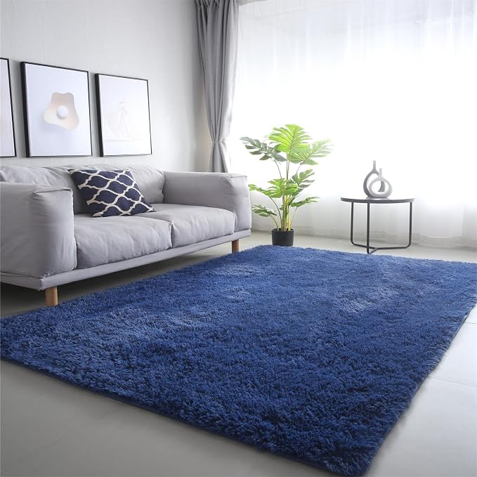 CAIYUECS Blue Area Rug for Bedroom 3x5: Indoor Ultra Soft Plush Rugs for - Image 4