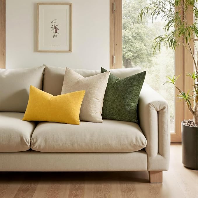 MIULEE Yellow Couch Pillow Covers 20x20 Inch - Image 3
