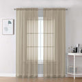 Chyhomenyc Taupe Sheer Curtains 78 Inches Long 2 Panels Set by Chyhomenyc