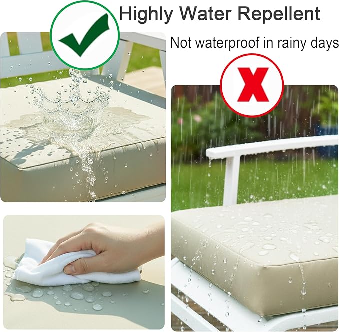 NettyPro Outdoor Cushion Slipcovers Waterproof 4 Pack Patio Chair Seat Cushion - Image 5