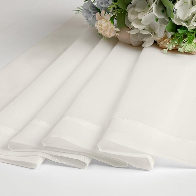 Chyhomenyc Ivory Sheer Curtains 30 inch Length 2 Panels, Light Filtering Voile - Image 5