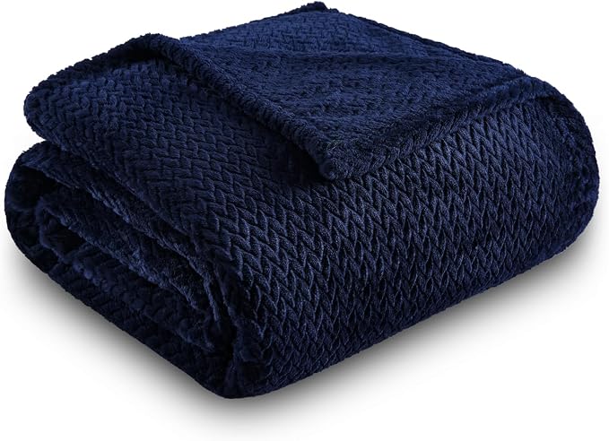 NEWCOSPLAY Super Soft Throw Blanket Dark Navy Premium Silky Flannel Fleece - Image 9