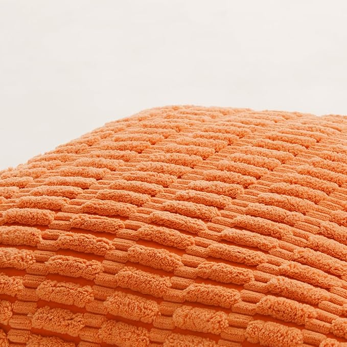Fancy Homi 4 Packs Orange Fall Decorative Throw Pillow Covers 14x14 Inch - Image 5