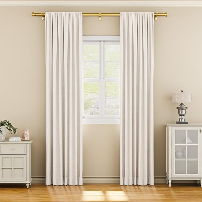YaFex Curtain Rods 32-84 Inch, Heavy Duty 1 Inch Adjustable Curtain Rod - Image 2