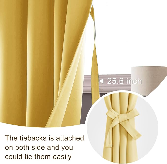 JIUZHEN Blackout Curtains for Bedroom– Thermal Insulated, Noise Reducing Room - Image 7