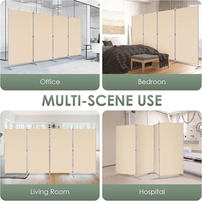 RANTILA 4 Panel Room Divider, 6 Ft Tall Folding Privacy Screen Room Dividers - Image 7