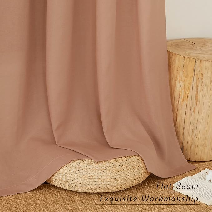 NICETOWN Rustic Linen 132 inch Long Curtains - Image 2
