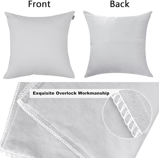 Thmyo 4-Pack 100% Cotton Comfortable Solid Decorative Throw Pillow Case Square - Image 7