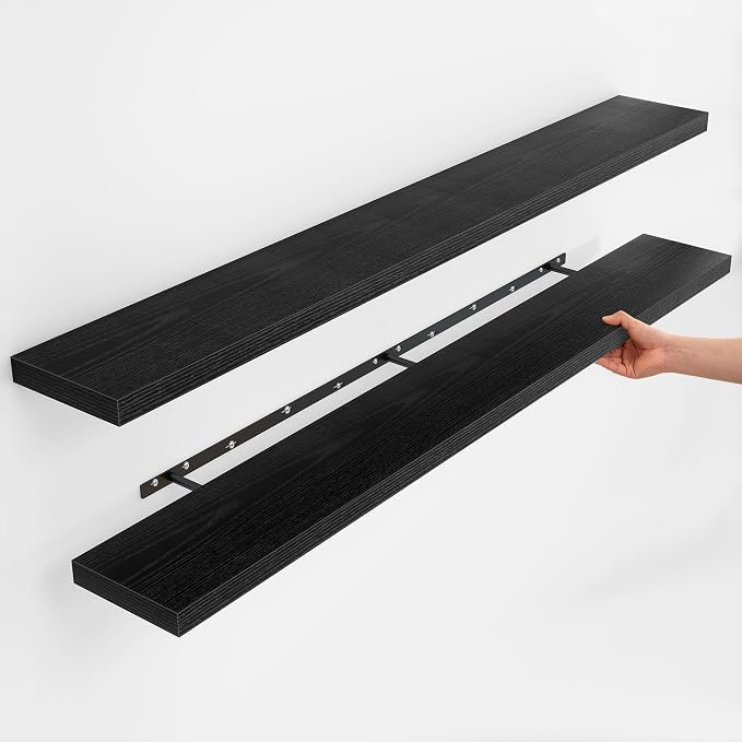 Fun Memories Floating Shelves for Wall, Rustic Wood Wall Mounted Shelves for by FunMemories