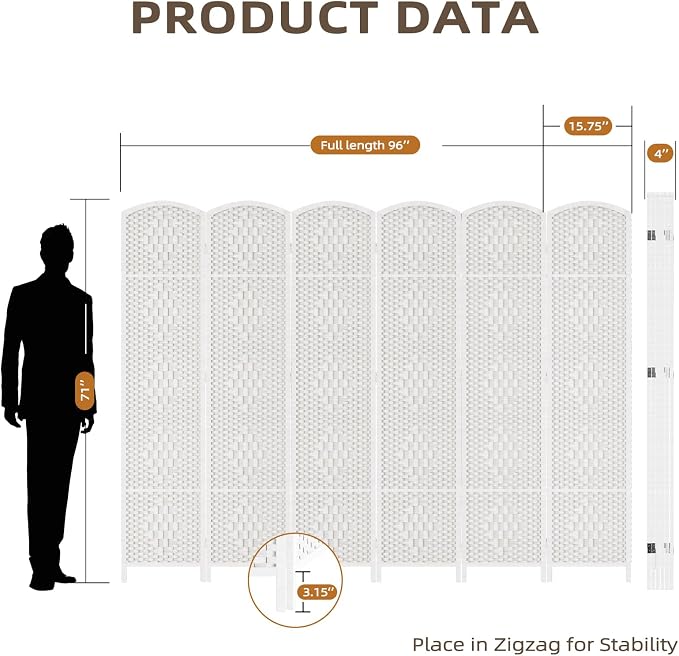 HALLYBEE Room Divider for Space Separation, Room Dividers and Folding Privacy - Image 3