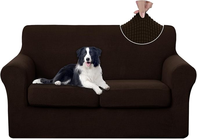 U-NICE HOME 3 Pieces Stretch Loveseat Couch Cover Sofa Cover Washable Sofa by U-NICEHOME