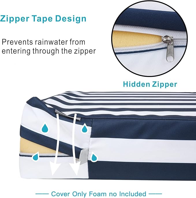 NettyPro Outdoor Cushion Covers Set 4 Water Repellent UV Resistant Patio Chair - Image 3
