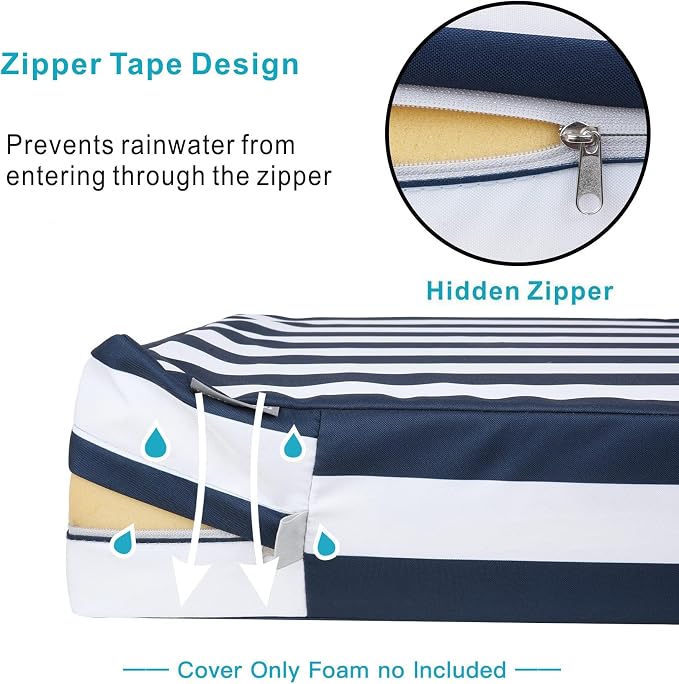 NettyPro Outdoor Cushion Covers 24 x 24 inch Water Repellent UV Resistant Patio - Image 3