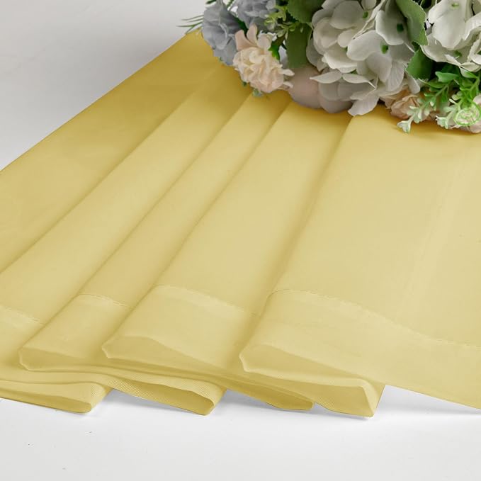 Lecloud Yellow Sheer Curtains 96 Inches Long 2 Panels, Gauzy Light Filtering - Image 2