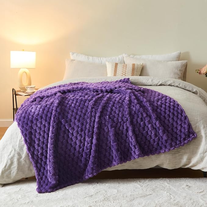 NEWCOSPLAY Super Soft Twin Blanket Purple Premium Silky Flannel Fleece 3D - Image 9