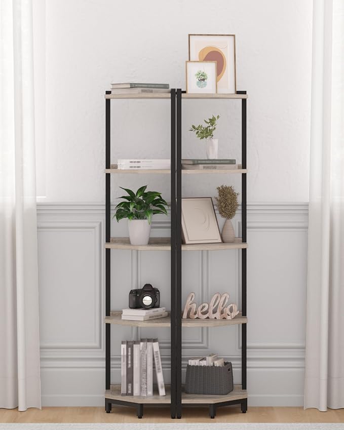 Hzuaneri Corner Shelf Stand, Corner Bookshelf, Storage Standing Shelf Unit - Image 6