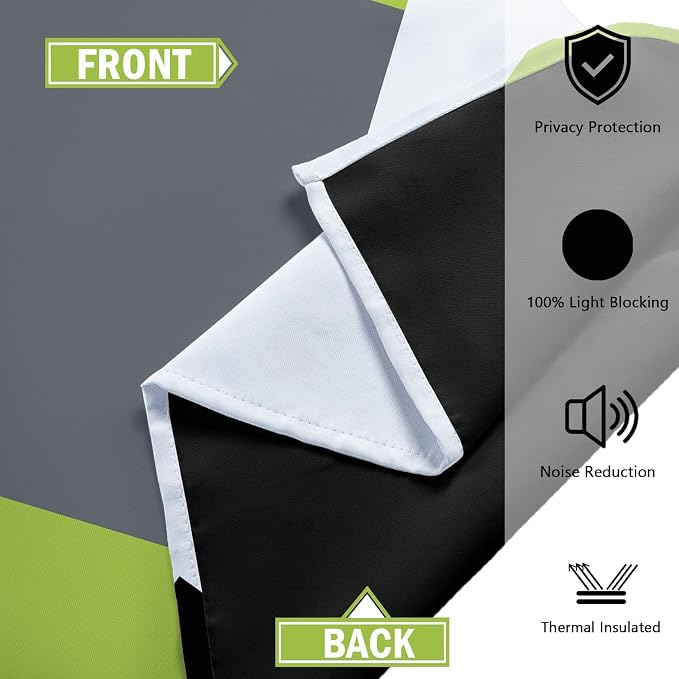Tyrot Lime Green 100% Blackout Curtains - Image 5