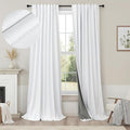 Pitalk 100% Blackout Curtains for Bedroom White 100 Inch Length Living Room by Pitalk