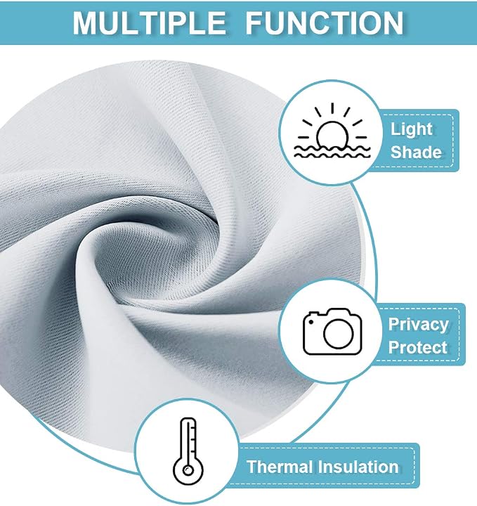 RYB HOME 54 inch Curtains for Living Room, Rod Pocket Thermal Insulated Small - Image 5