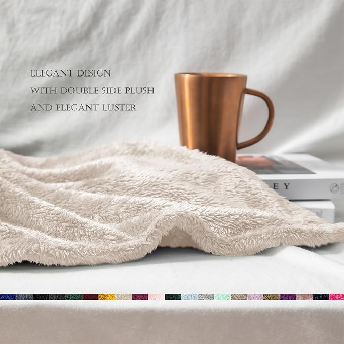 Exclusivo Mezcla Plush Fuzzy Fleece Bed Blanket Queen Size, Super Soft - Image 6