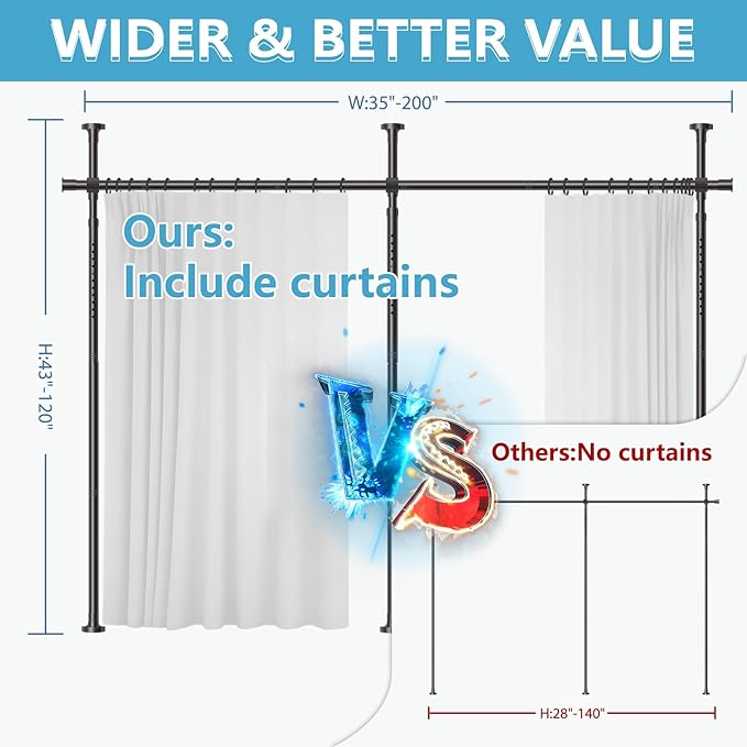 Jilron No-Drill Privacy Curtains - Image 3