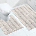 Turquoize Chenille Bathroom Rugs Set Non-Slip Bath Mats by Turquoize