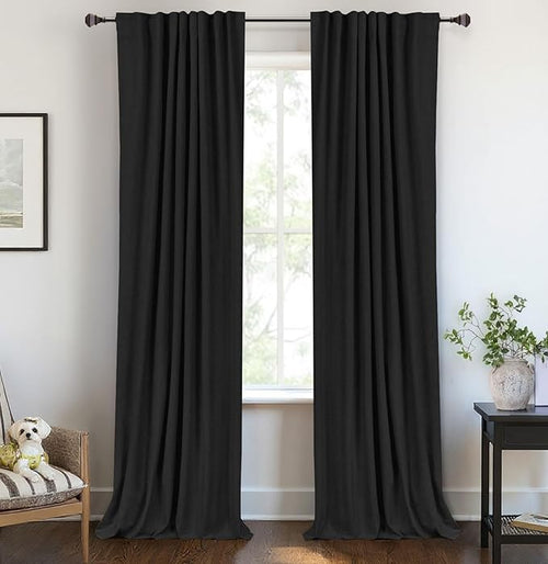 100% Blackout Shield Linen Blackout Curtains by 100BlackoutShield