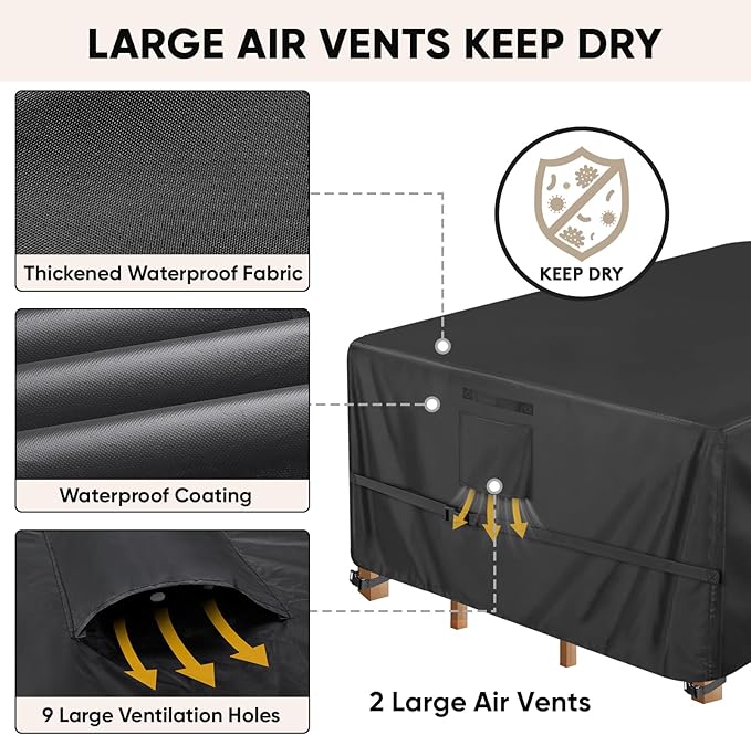 BALEINE Patio Furniture Covers, Outdoor Furniture Covers Waterproof, Heavy Duty - Image 5