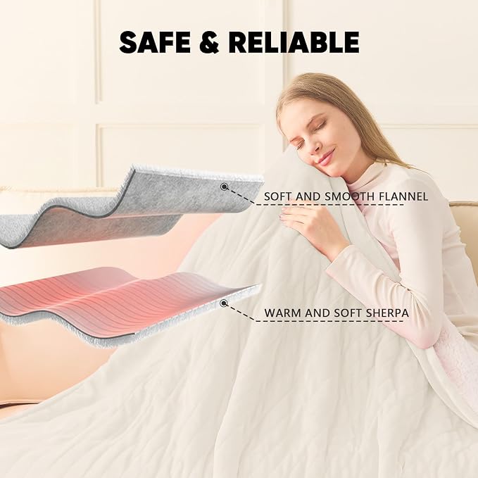greenoak Heated Blanket Electric Twin 62"X84", Heating Blankets - Image 6