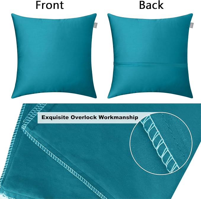 Thmyo 4-Pack 100% Cotton Comfortable Solid Decorative Throw Pillow Case Square - Image 5