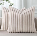 Pallene Faux Fur Plush Throw Pillow Covers 26x26 Set of 2, Luxury Soft Fluffy by PALLENE