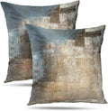 Grey and Beige Abstract Art Contemporary Pillow Cover, Modern Neutral by Alricc