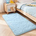 Merelax Fluffy Rug Shaggy Area Rug, Baby Blue 2x4 Area Rugs by Merelax