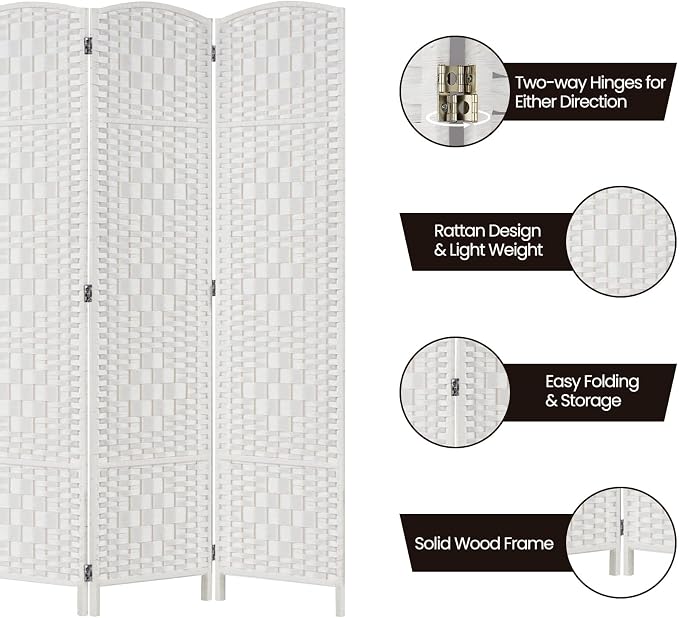 Rose Home Fashion Room Divider, 6 ft Tall Room Dividers and Folding Privacy - Image 4