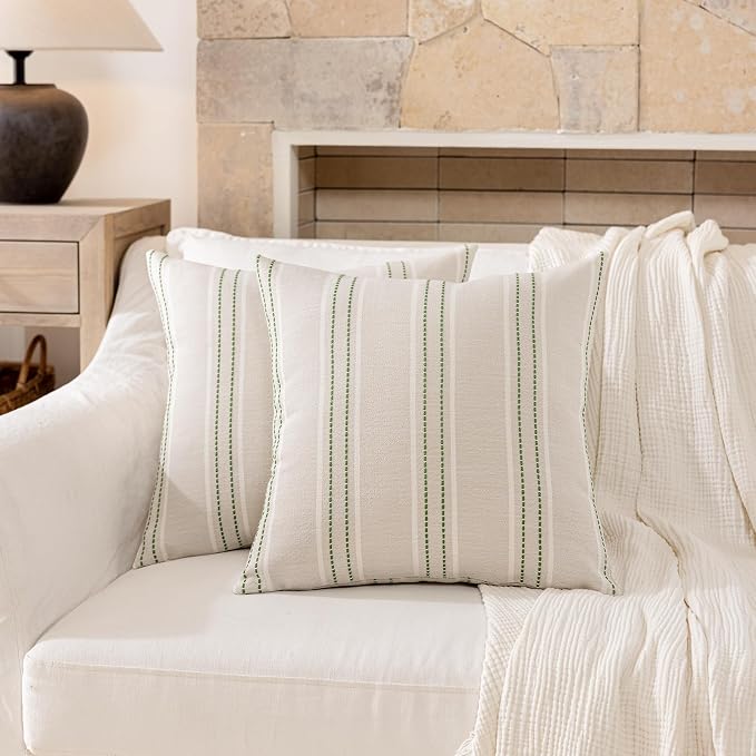 Hckot Spring Throw Pillow Covers 18x18 Set of 2 Grass Green Pillow Covers - Image 2