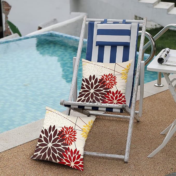 DFXSZ Red Brown Outdoor Pillow Cover 20X20 Inch Set of 2 Outdoor Waterproof - Image 4