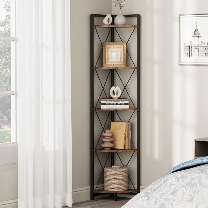 5 Tier Corner Shelf Stand, Metal Corner Shelf, Plant Stand Display Shelf - Image 7