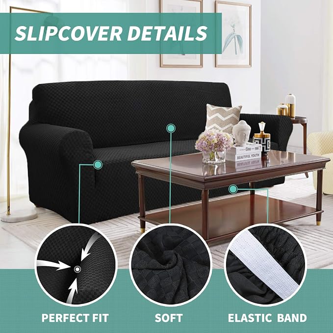 YEMYHOM Couch Cover Latest Jacquard Design High Stretch Extra Large Sofa Covers - Image 3