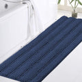 Turquoize Plush Chenille Bathroom Runner 47"x 17" Blue Non Slip Shower Mat by Turquoize
